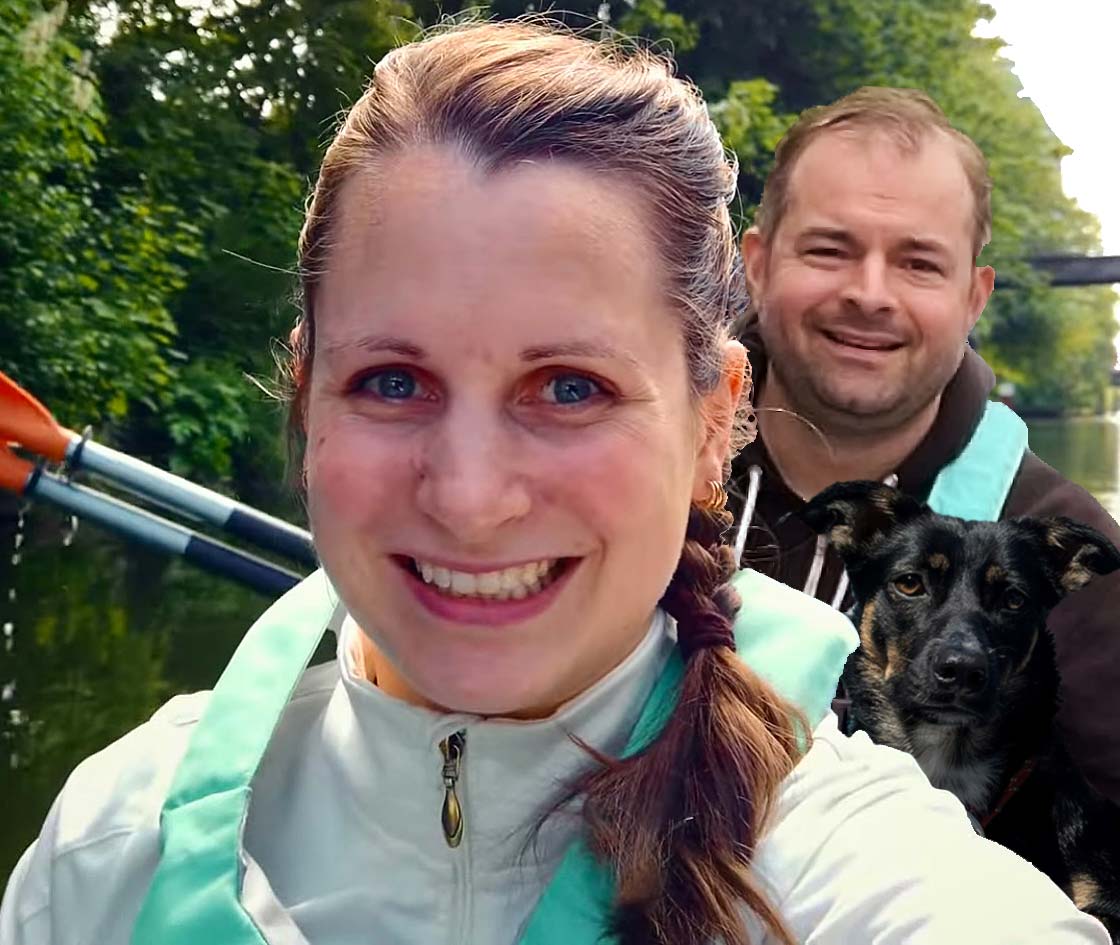 Portrait von Hanno, Juna und Kristina beim Paddeln