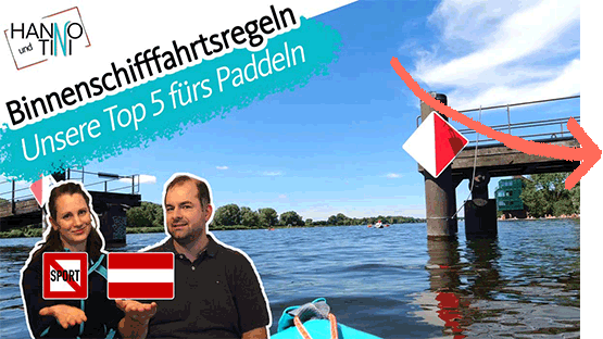 Tumbnail zum Video Paddeln um die Lübecker Altstadt mit Blick aus dem Kanu auf Museumshafen und Tini mit Paddel in der Hand